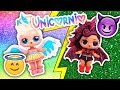 🦄UNICORNIO ✨Glitter estilo 😇ANGEL y DEMONIO😈con Muñecas LOL Sorpresa-Transformaciones Fantásticas