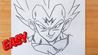 ✏️ How to Draw MAJIN VEGETA Step by Step with a Pencil EASY 🔥👊