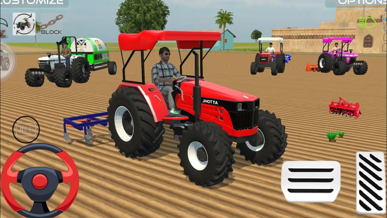 JHOTTA , POWER , MASSEY , SONALIKA , TRACTOR TROLLEY THRESHOR , CULTIVATOR FROM FARMING BORI🌾 3D GAM