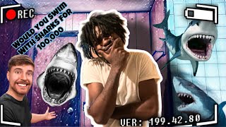 Would You Swim With Sharks For 100,000#mrbeast # #shorts #cars  #viralvideo #mrbeast #shortsvideo  