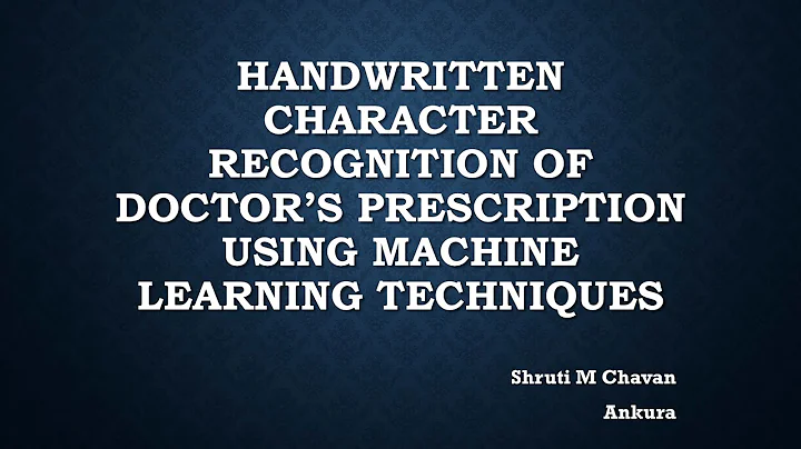 Handwritten Character Recognition of Doctor's Prescription