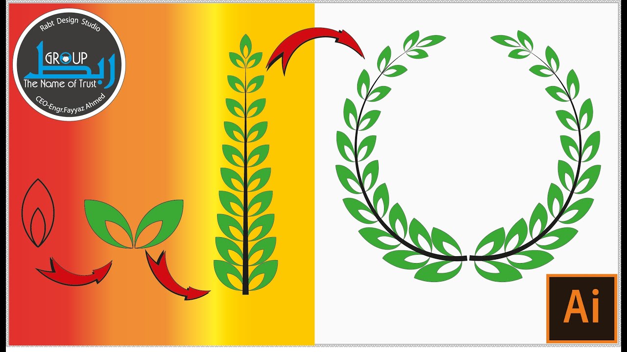Creating Circular Leaf Designs in Adobe Illustrator | Step-by-Step ...