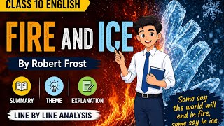 Class 10 English Poem Fire and Ice Summary, Theme &amp; Explanation in Hindi | Robert Frost Poem ।