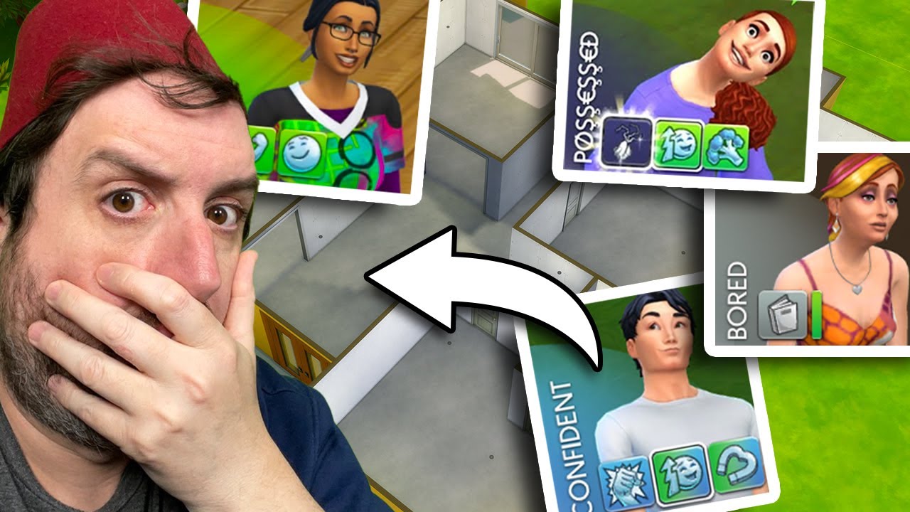 the sims 4 but Every Room is a Different Sims Emotion