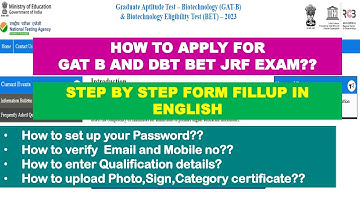 How i applied for GAT B and DBT BET JRF 2023 Exam ?? Don