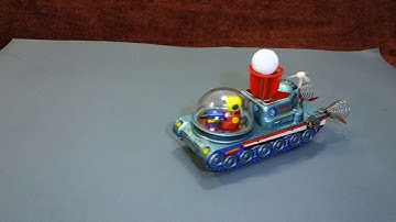 50s Yoshiya Orbit Explorer w/TV Tower Vintage Wind up Tin Toy