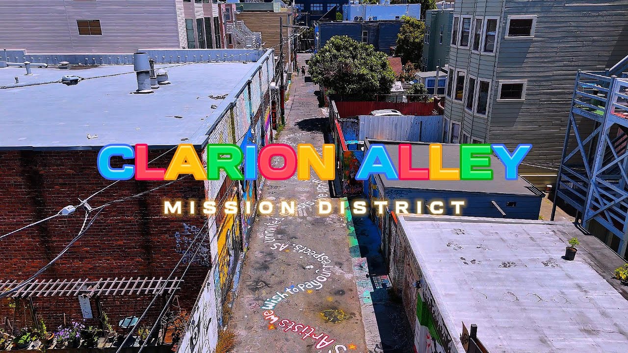 "Clarion Alley Mural Project 4k Drone Footage" 