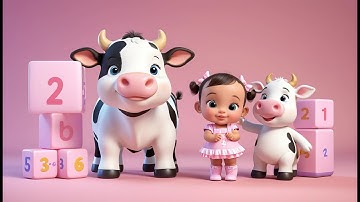 Baby Cow Learns to Count – A Cute, Fun Farmyard Number Learning Song for Kids 🐄✨
