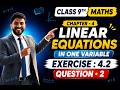 9th Math Exercise - 4.2 Question • 2 || Chapter - 4 (Linear equations in Two variables) #anoption04