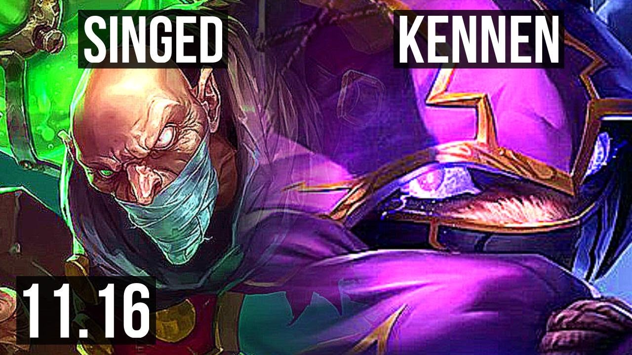 SINGED vs KENNEN (TOP) Rank 2 Singed, 4/0/6, 1000+ games, 900K mastery BR Grandmaster v11