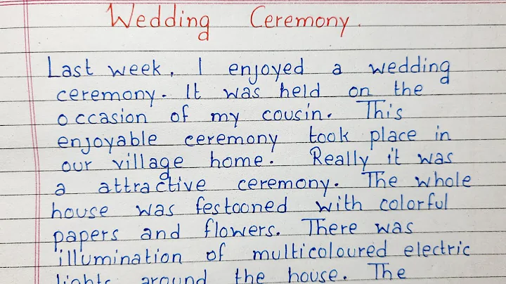 Write a short essay on Wedding Ceremony | Essay Writing | English - DayDayNews