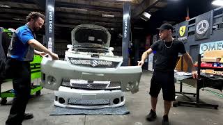 Installing the Suzuki Aerio Front Bumper with a Special Guest