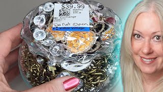 Jewelry Jar Opening With Me from Thrift Shop: Vintage Haul of Gold Silver Costume Jewelry