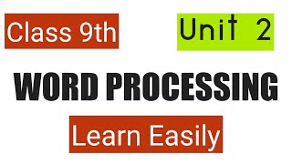 Class 9th Word Processing ||