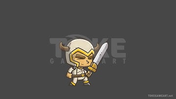 Chibi Knight Character Sprite - The White Bull