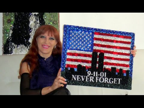 Вышивка бисером, процесс вышивания. New York 9.11.01 patriotic beadwork beautycon