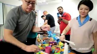 The reaction domino effect team building activity Project management teamwork event