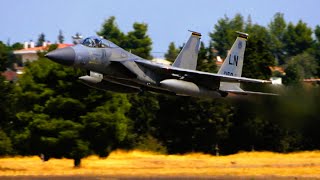 USAF Grim Reapers F-15 Eagle Low Level Full Afterburner Takeoff [4K]