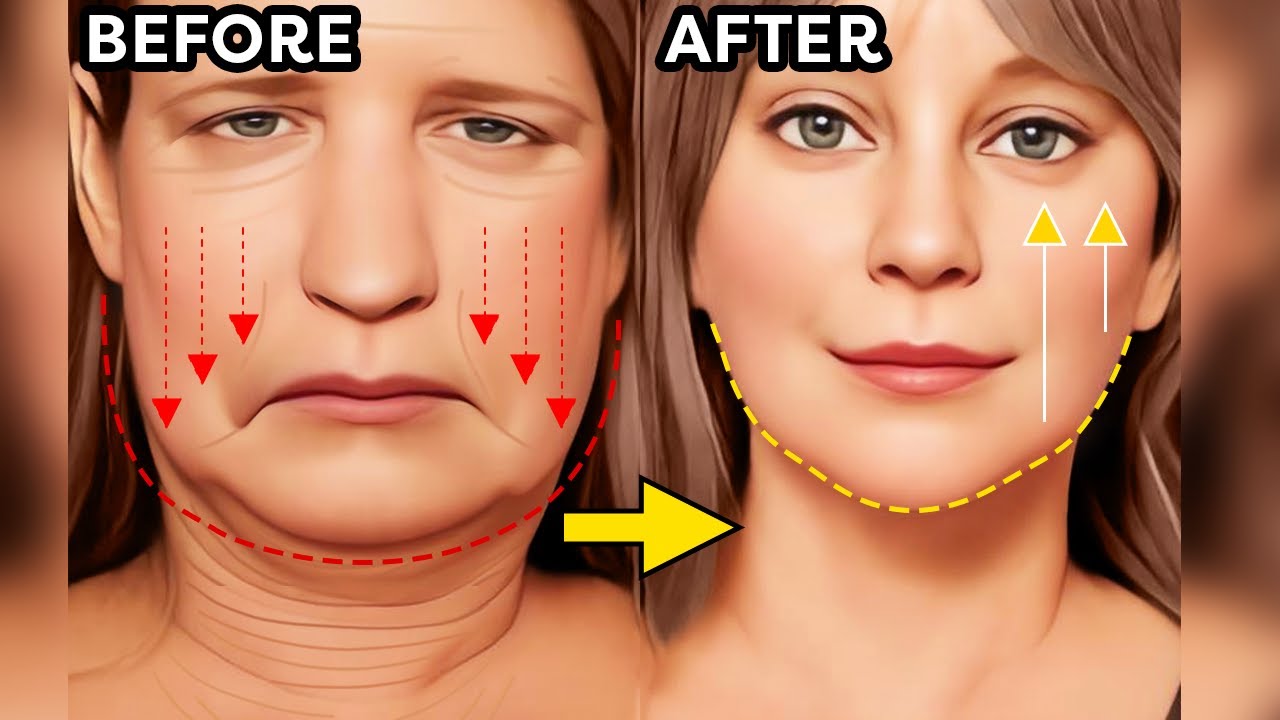 COMBO FACE LIFT MASSAGE + EXERCISE + STRETCH🔥SAGGY NECK, DOUBLE CHIN