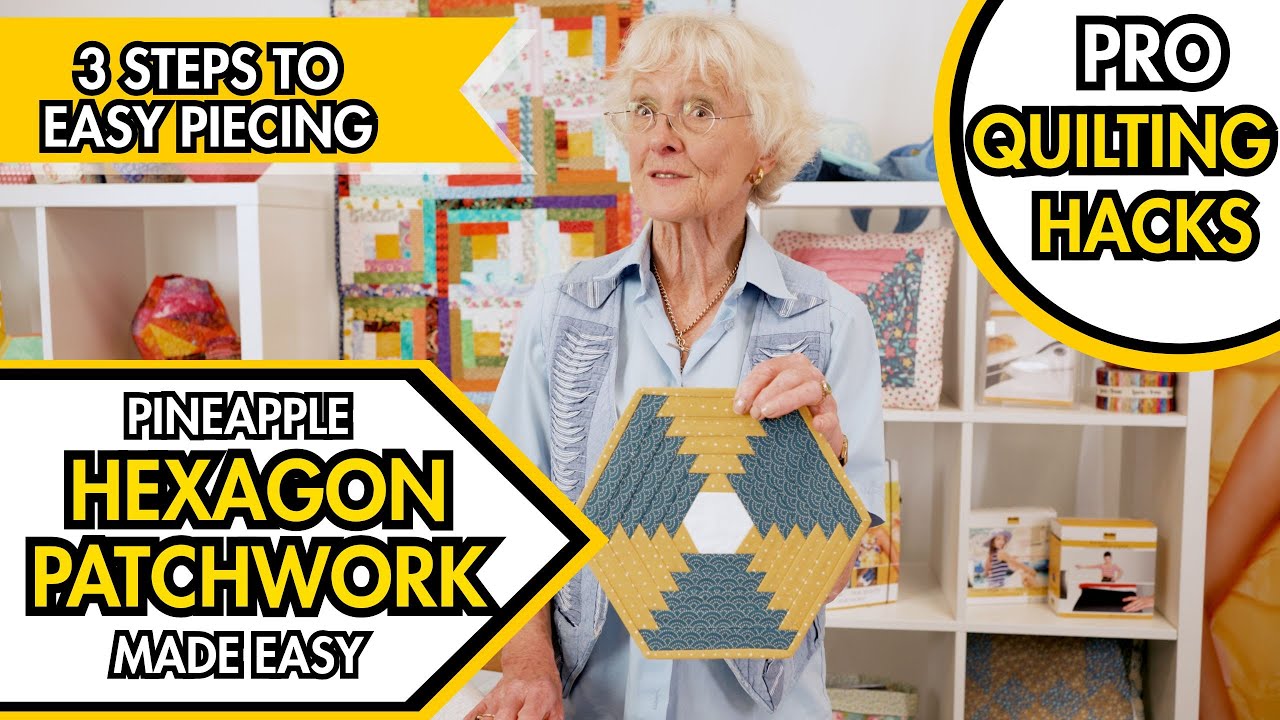 Простой способ создания лоскутного одеяла: пошаговый мастер-класс по стеганию «Ананасовый шестиуг...