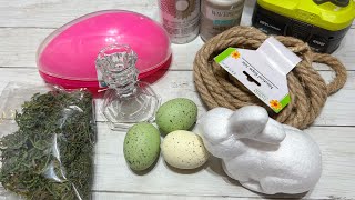 Super Cute Neutral Easter Decor Using Dollar Tree Materials!!