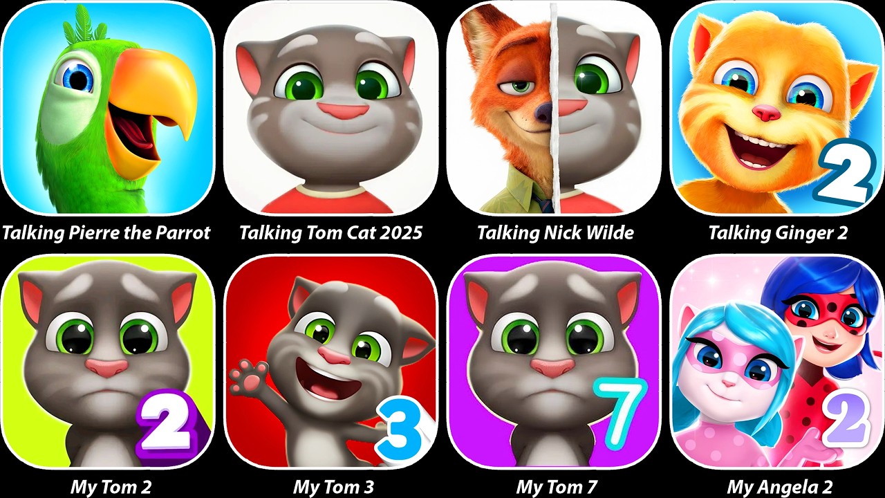 Talking Pierre the Parrot,Talking Tom Cat 2025,Talking Nick Wilde ...