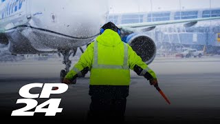 Flight cancellations because of winter storms