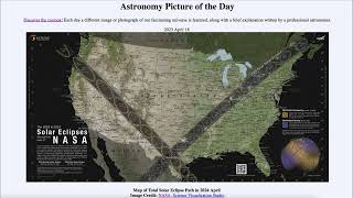 2023 April 18 - Map of Total Solar Eclipse Path in 2024 April