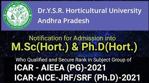 Horticulture PG and PhD notification 2021-22 #horticulture PG&Ph.D notification #sampathinformation