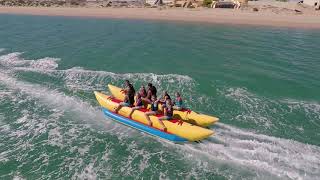 Banana Boat Riding Drone View In Rocky Point Mexico