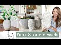 DIY FAUX STONE VESSELS - 3 Methods! | THRIFT FLIP | DIY RESTORATION HARDWARE VASE