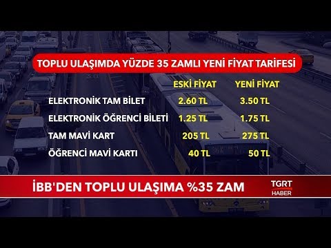 İBB'den Toplu Ulaşıma %35 Zam