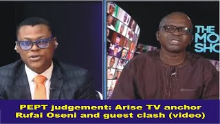 PEPT judgement: Arise TV anchor Rufai Oseni and guest clash (video)