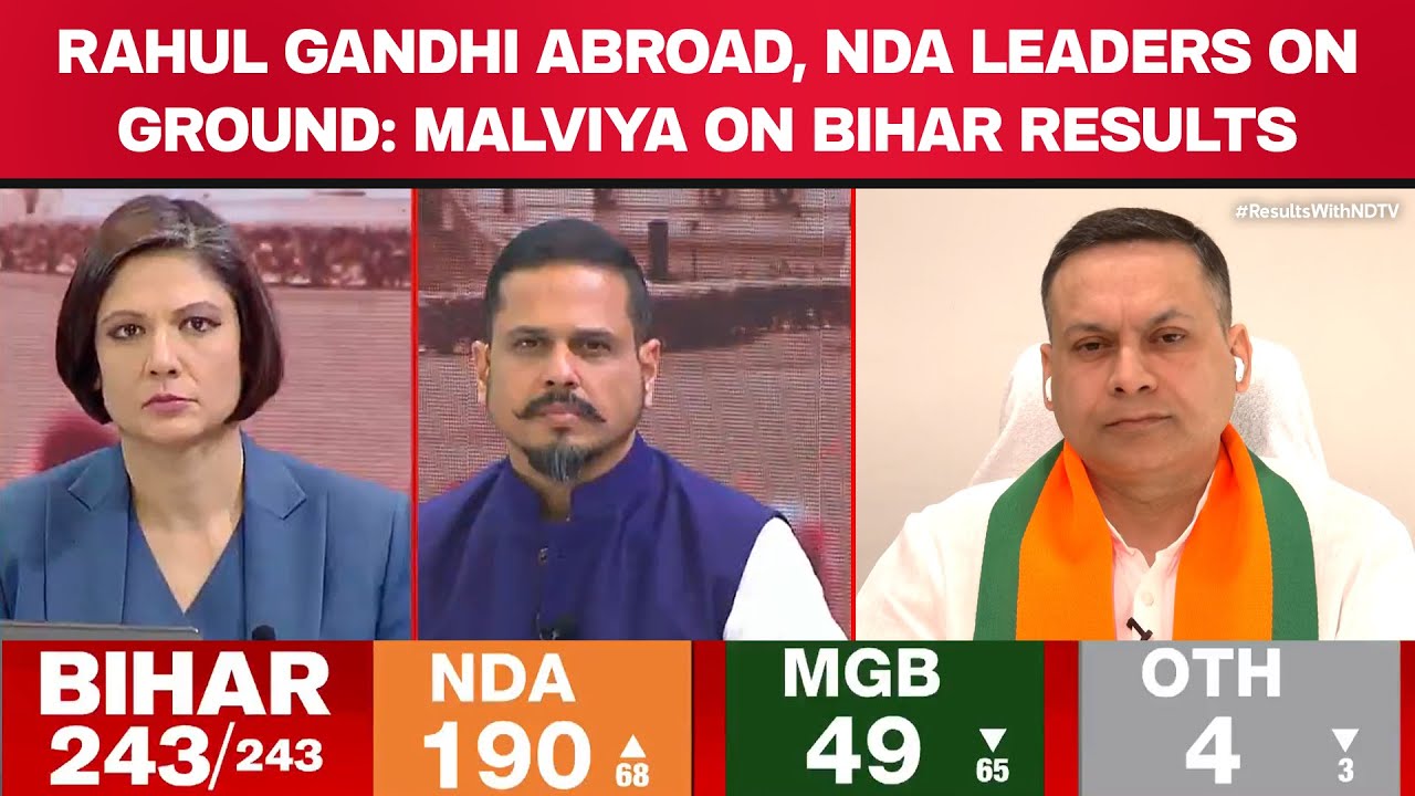Bihar Results Today | Rahul Gandhi Abroad, NDA Leaders on Ground: Amit Malviya on Bihar Results