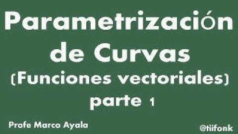 62.  Parametrización de Curvas (Funciones vectoriales) parte 1