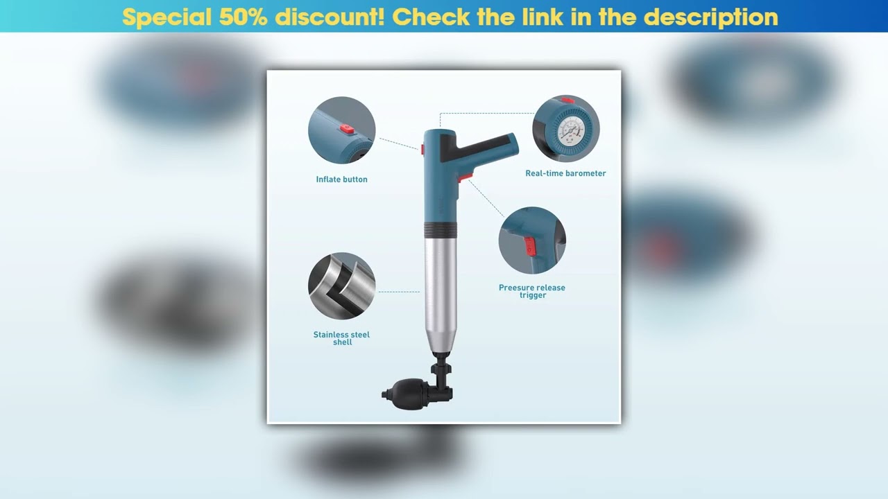 Best Powerful Pipe Plunger Electric High-pressure Air Plunger for Toilet Remover Toilet Dredge Tool