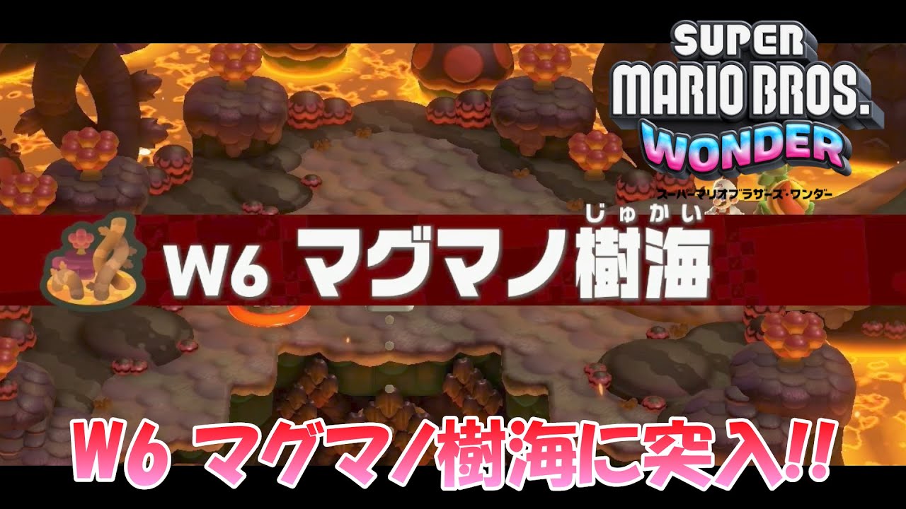 スーパーマリオブラザーズ ワンダー】W6マグマの樹海に突入