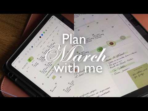 Digital Plan With Me March 2026 On My iPad | Calming Lofi Music, No talking