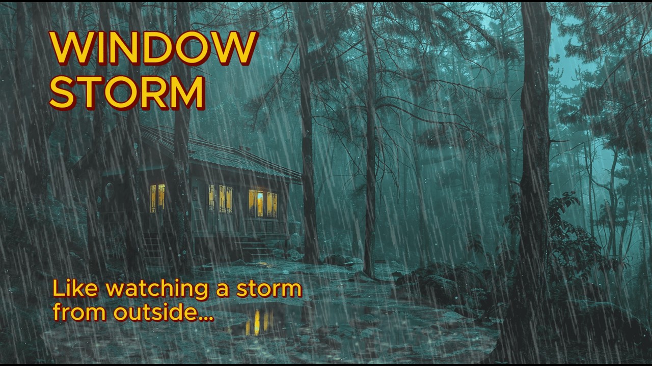 1H Cabin Window Storm | Rain + Thunder