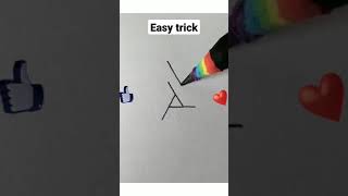 easy drawing trick for beginners ❤️ tutorial drawing #shorts #easy #art