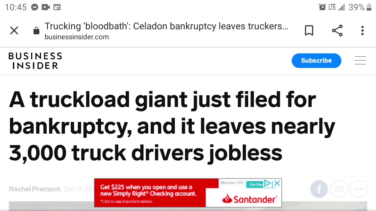 Largest trucking bankruptcy ever leaves 3000 truckers stranded on road