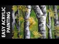 How to Paint a Forest of Birch Trees with Acrylics for Beginners