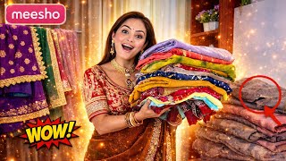 Meesho ki most viral 15 sarees haul😱🌸| Is price pe ye possible kaise? 