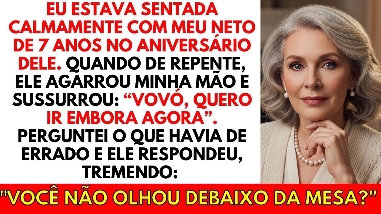 No aniversário do meu neto, ele sussurrou assustado: 