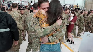 EMOTIONAL MILITARY WELCOME HOME AFTER 9 MONTH DEPLOYMENT