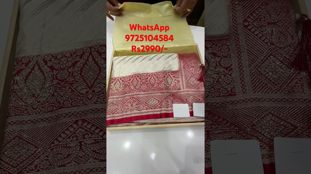 A beautiful wedding collection, silk saree white, and red combination