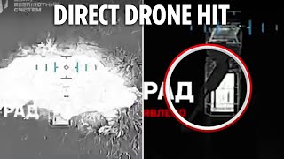 Speeding Russian missile launcher explodes in direct drone hit