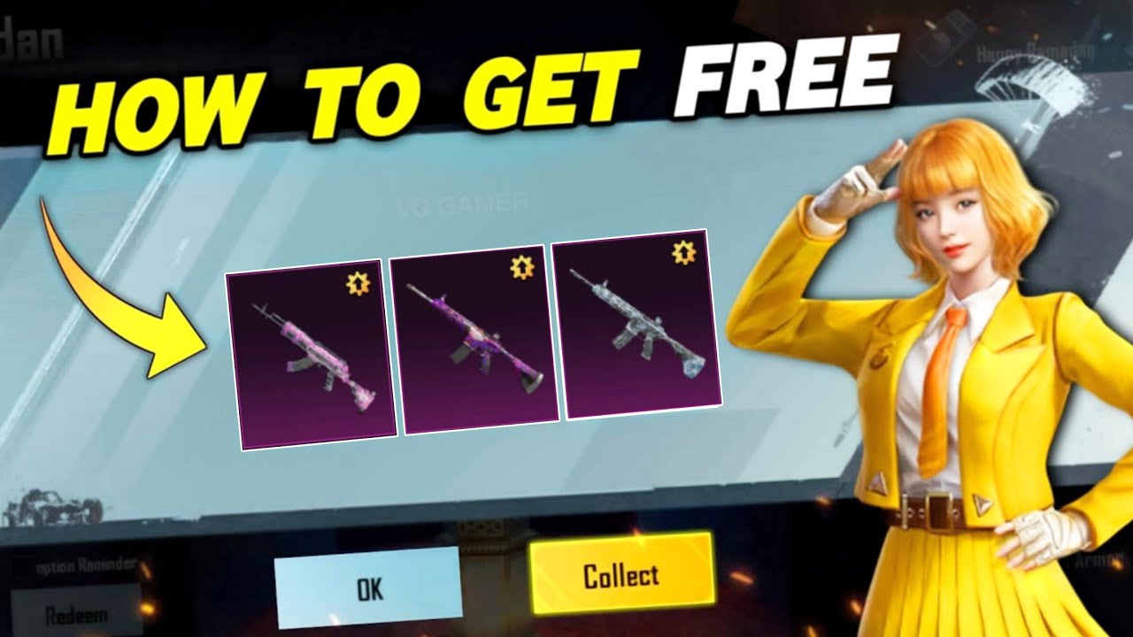 Omg 😱 | Get Free Upgradeable Gun Skins In Bgmi | Pubg Mobile | How To ...