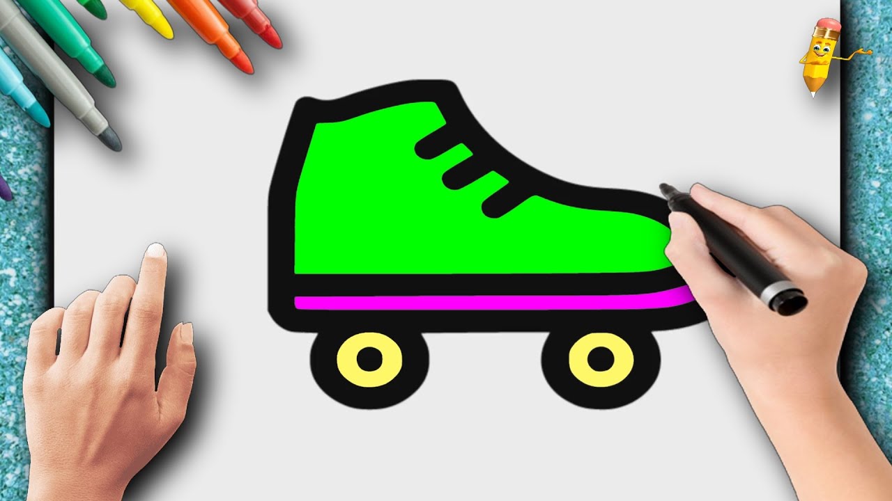 COMO DESENHAR UM PATINS? PASSO A PASSO – DESENHO FÁCIL! Para crianças ...