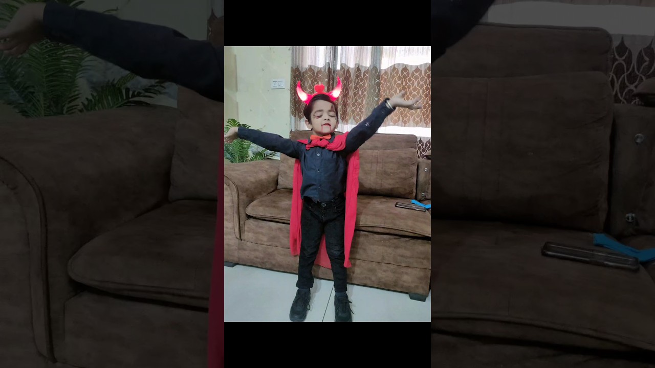 Easy Halloween makeup look for kids|school Party | Vampire look| Red nd Black costume |DIY